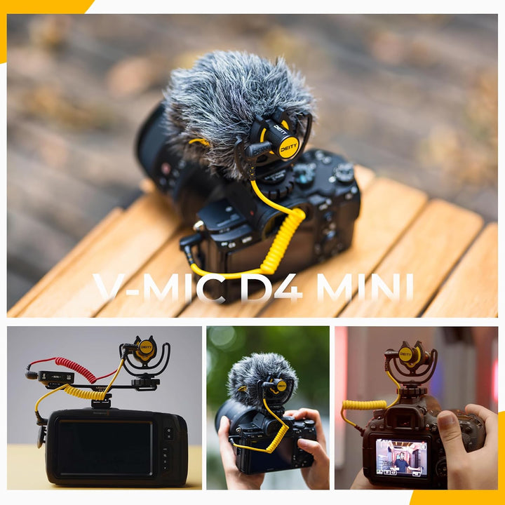 Deity V-Mic D4 Mini Microphone On-Camera Microphone Head Mic TRS 3.5MM for Vlog Video Studio DSLR Ca