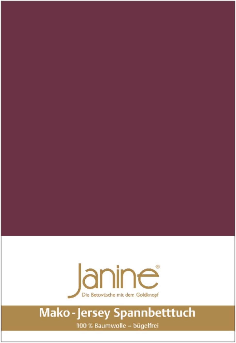 Janine Spannbetttuch 5007 Mako Jersey 180/200 bis 200/200 cm Burgund Fb. 41 180/200 cm - 200/200 cm