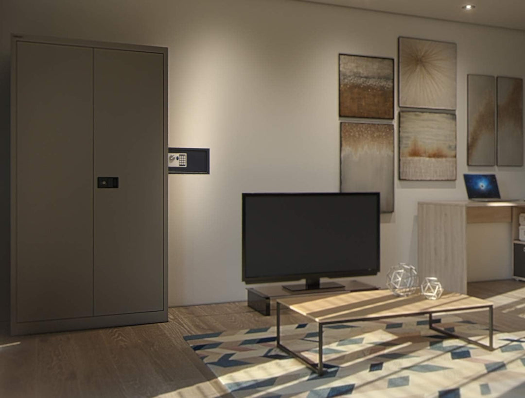 Pavo 8002696 Schlüssel Kasten/Schrank/Tresor, 20 Haken mit seitlichem Schlüsseleinwurf, metall dunke