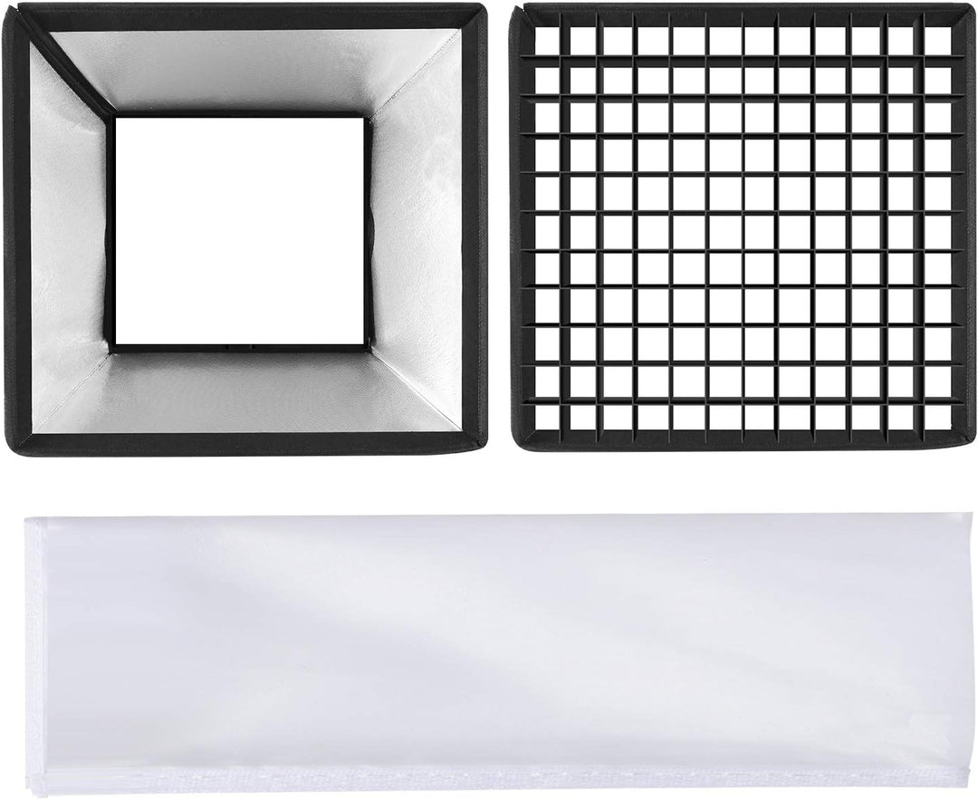 GVM Softbox mit Gitterdiffusor für GVM LED 50RS 672S MB832 520LS 520S 1200D Serie LED Videoleuchte,