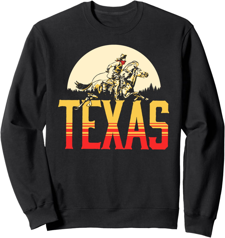 Texas Retro Roping Cowboy Vintage Graphic Sweatshirt