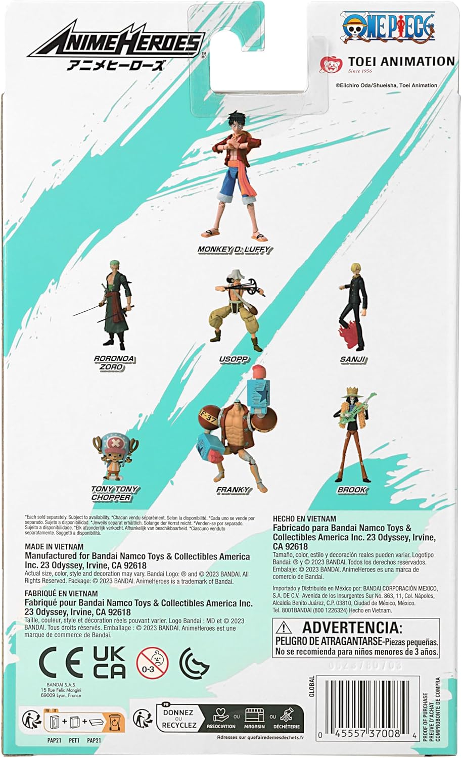 BANDAI – Anime Heroes – One Piece – Anime Heroes Figur 17 cm – Monkey D. Ruffy – 37008, Monkey D. Ru