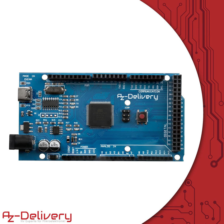 AZDelivery 3X AZ-MEGA2560-Board Mikrokontroller mit USB-C Anschluss Entwicklungsboard kompatibel mit
