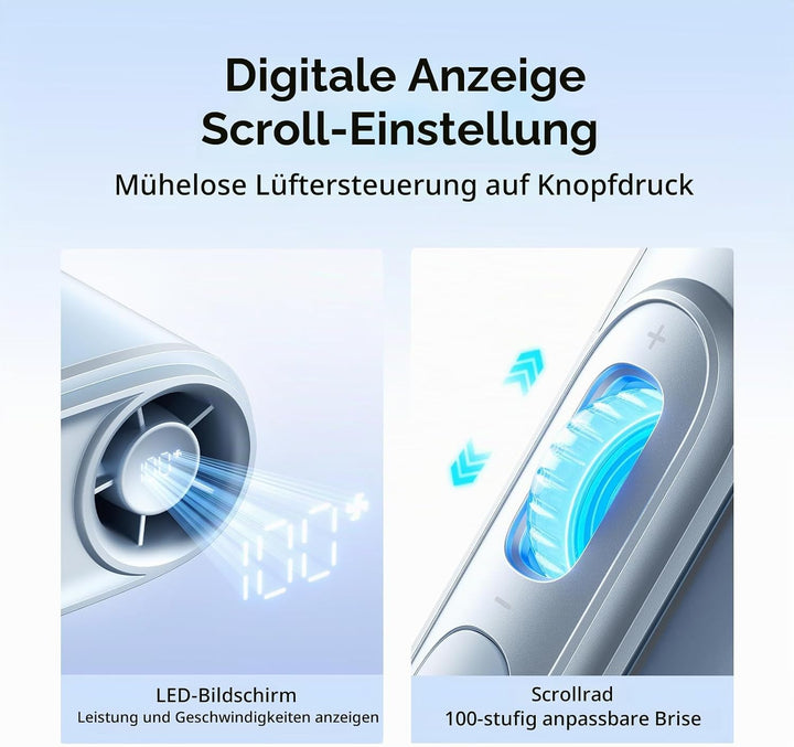 JISULIFE Nackenventilator, 100 Geschwindigkeiten, Mini-Tragbarer Hüftventilator, 16 Stunden, 4500 mA