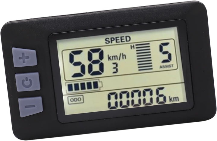 P3H Elektrofahrrad-LCD-Anzeigefeld, LCD-Display mit Wasserdichtem 6-Pin-Kabel, Kompatibel mit 24 V,
