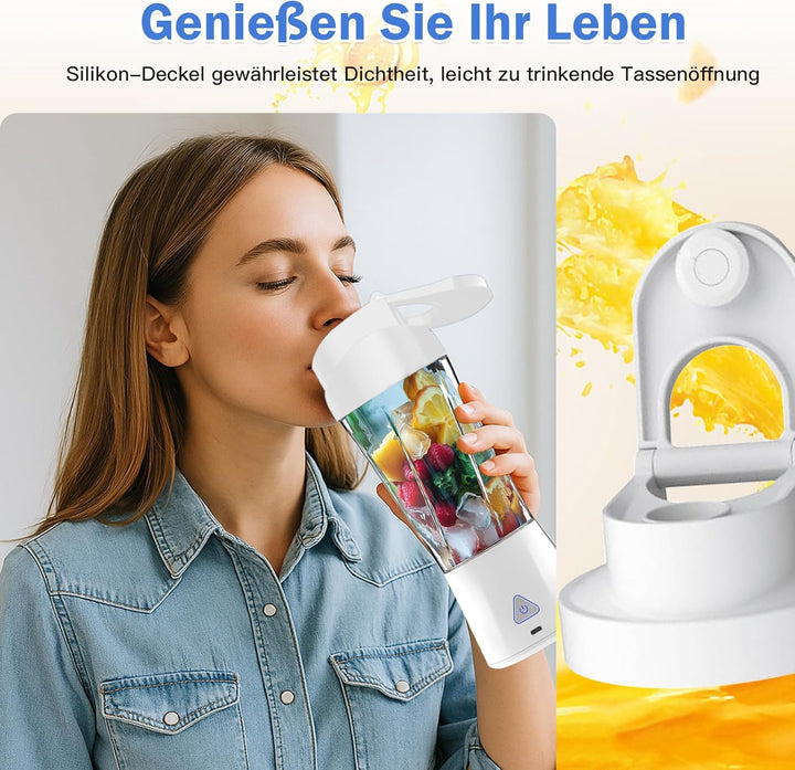 Tragbarer Mixer to go, 700ml Smoothie Maker mit USB, 22000 U/min, leistungsstarker smoothie maker to