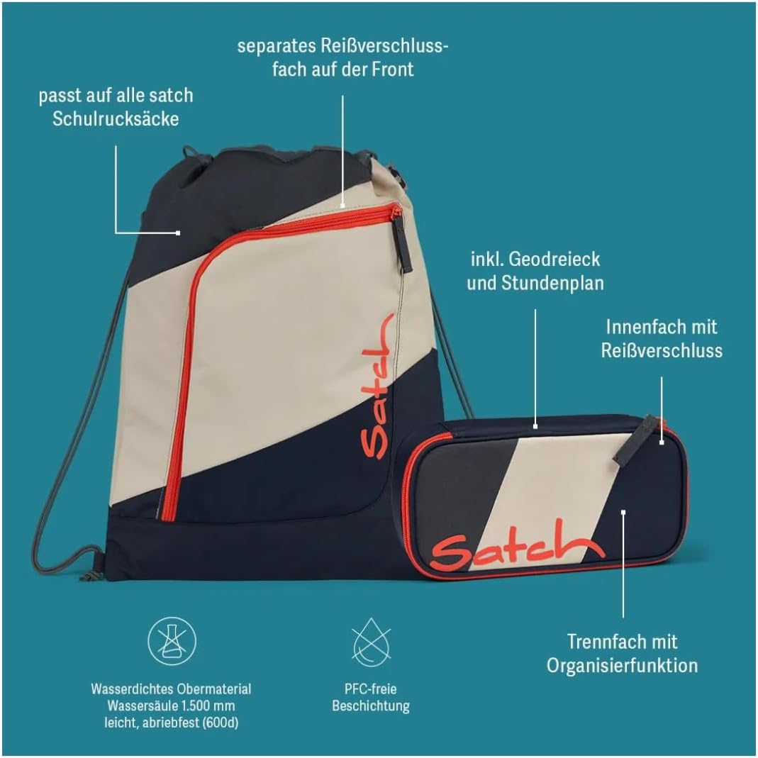 Satch Pack Bundle ab 5. Klasse ergonomisch 4-teilig 30L Stauraum standfest Organisationstalent Cliff