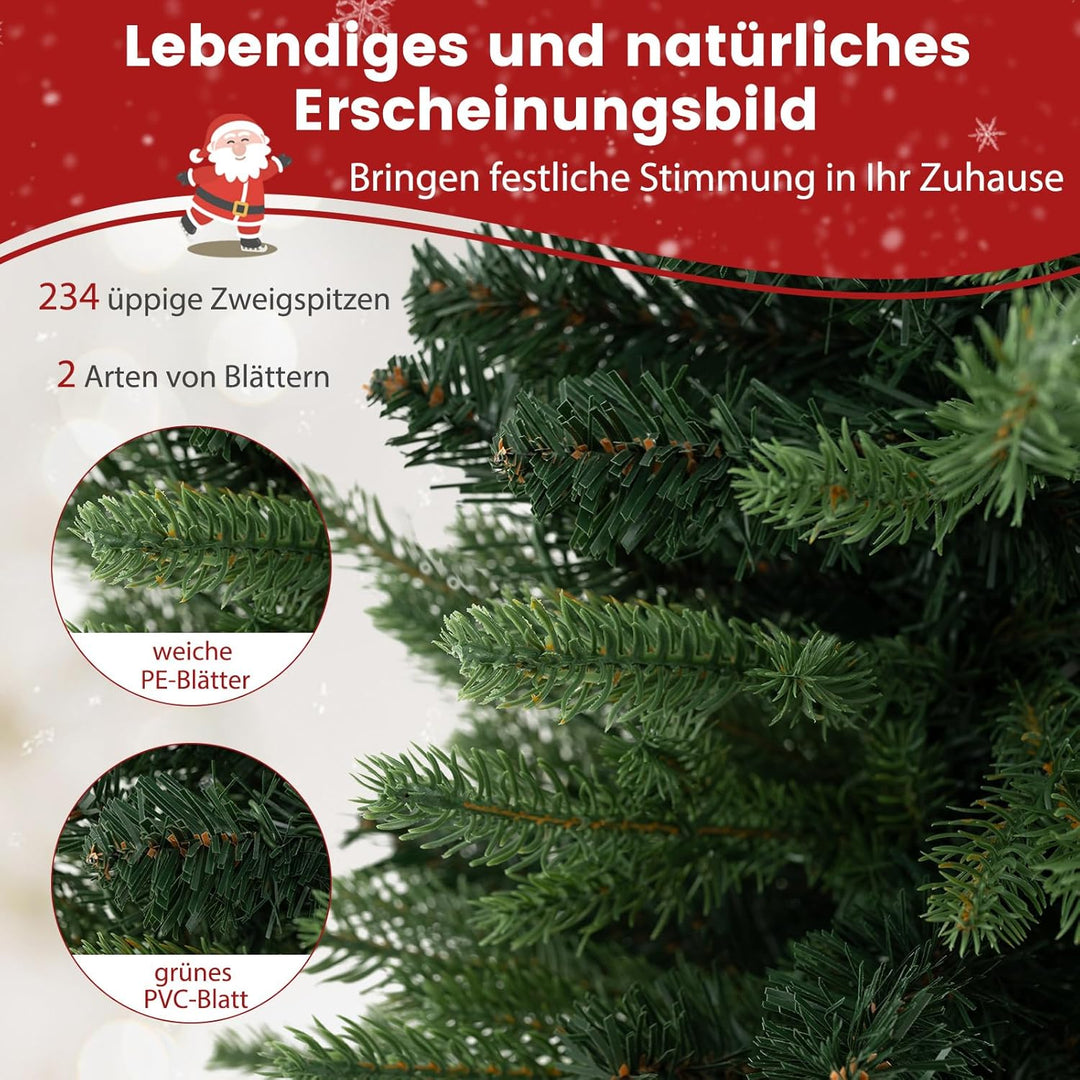 COSTWAY 60 cm künstlicher Weihnachtsbaum mit Beleuchtung, Kleiner Tannenbaum, Tisch-Weihnachtsbaum m