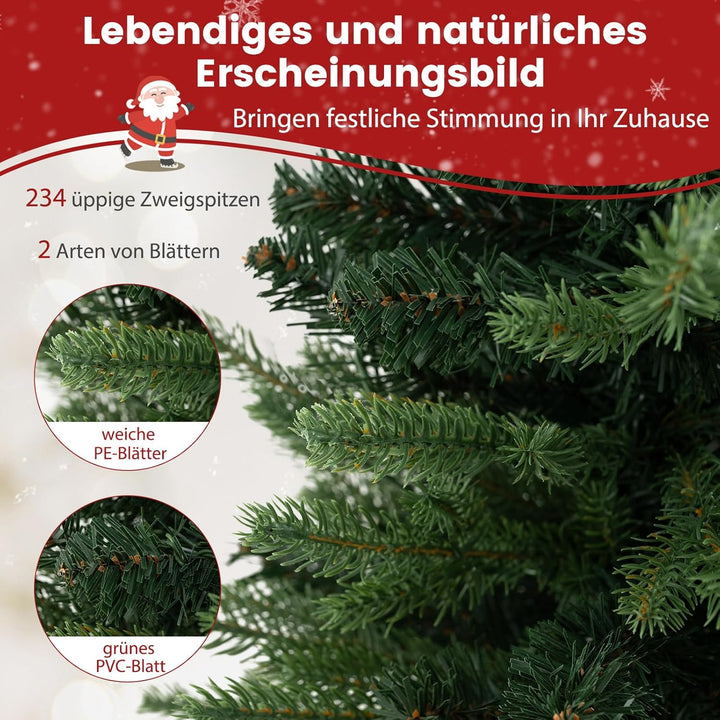COSTWAY 60 cm künstlicher Weihnachtsbaum mit Beleuchtung, Kleiner Tannenbaum, Tisch-Weihnachtsbaum m