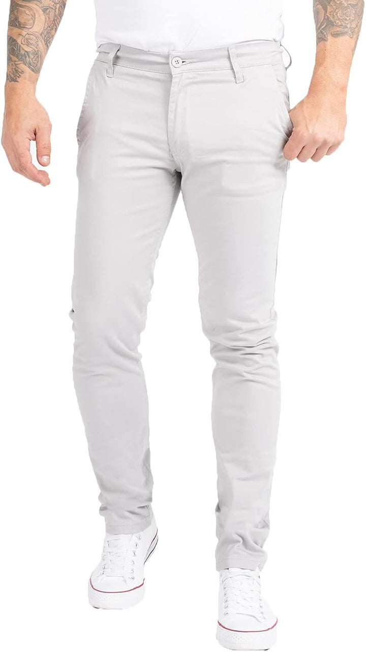 Indumentum Chino Hose Basic Slim Fit IS-305 31W / 30L Hellgrau, 31W / 30L Hellgrau