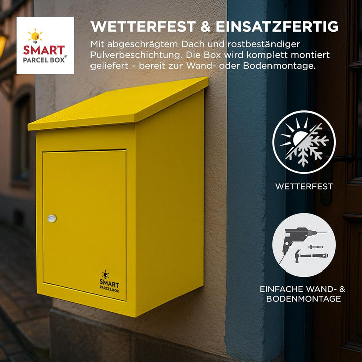 Smart Parcel Box, mittelgrosser Paketbriefkasten mit Paketfach und Briefkasten, sicherer Paketkasten