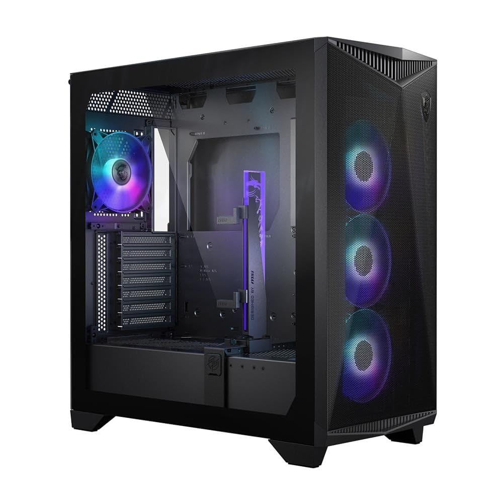 MSI MPG GUNGNIR 300R Airflow Mid-Tower PC-Gehäuse - E-ATX Unterstützung, Grafikkartenständer, schalt