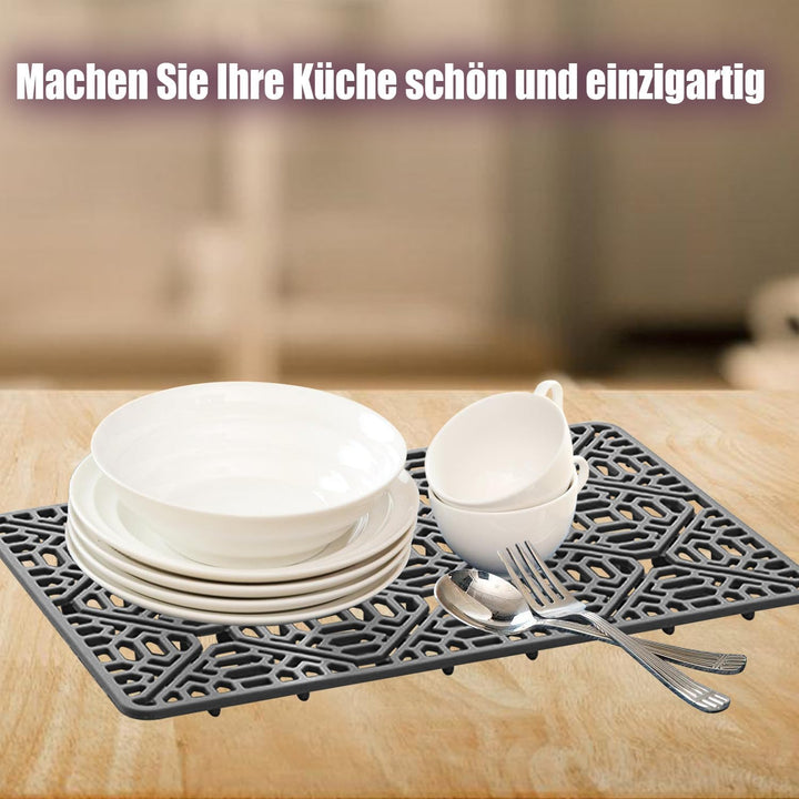 Silikon SpüLbeckeneinlage, Zusammenklappbar rutschfeste SpüLbeckenmatte Silikon 40x27 cm, Silikon Ab