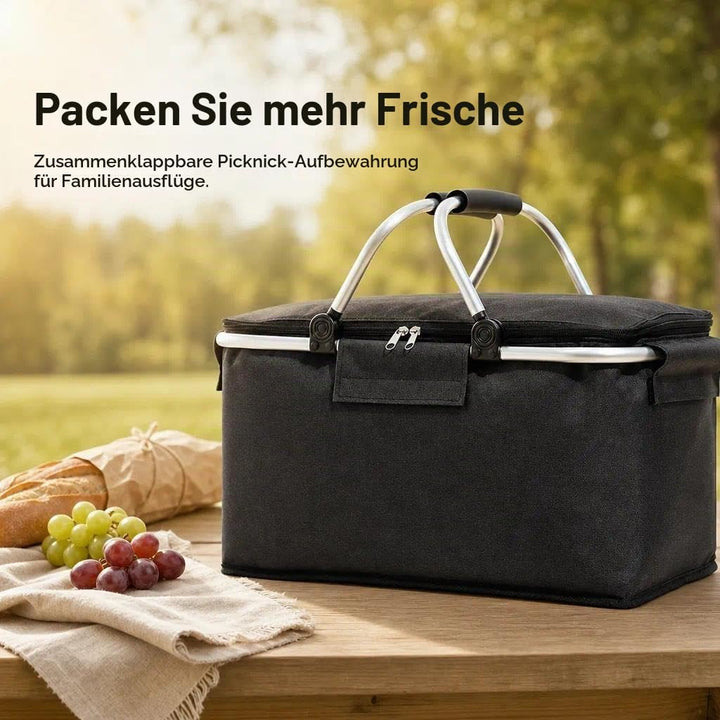 Einkaufskorb,Einkaufskorb Faltbar,Thermo Als Picknickkorb, Kühlbox Tragbare Mit Gepolsterten Griffen