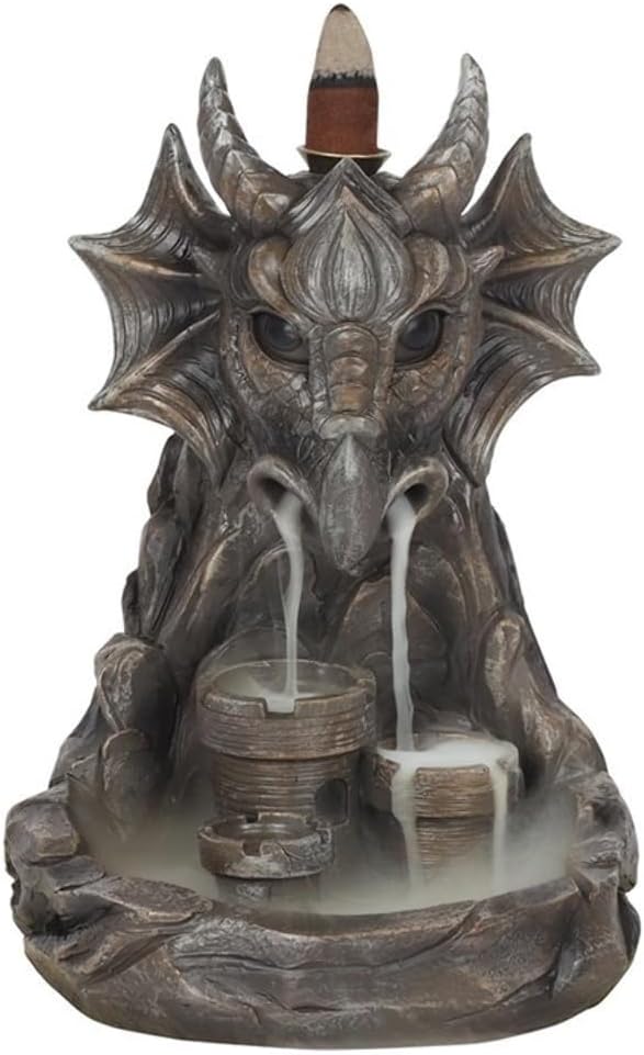 Spirit of Equinox RäuchergefäÃŸ mit grauem Drachen-Rückfluss, Räucherkegel, Rückflussbrenner, Gesche