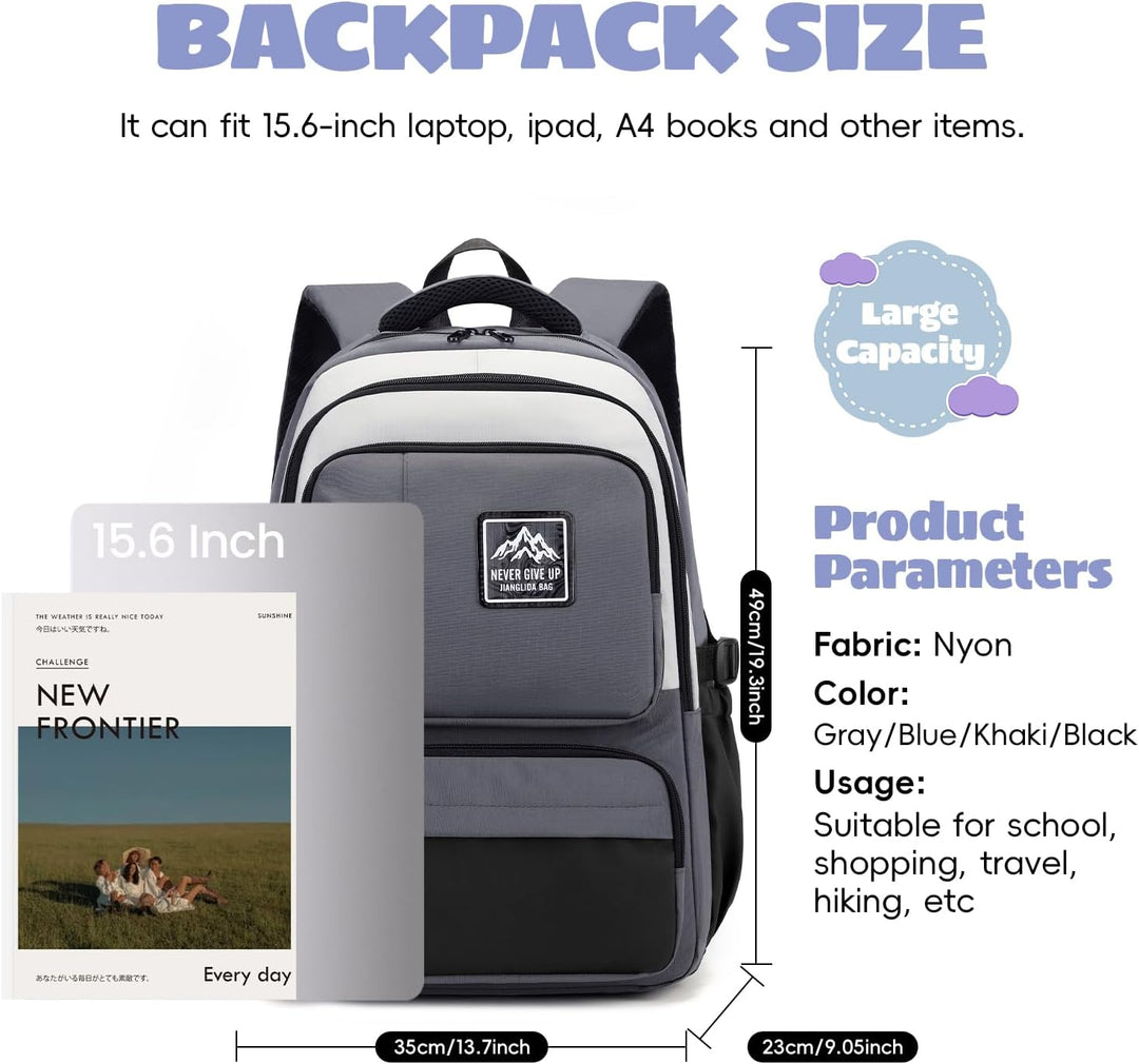 Amythe Schulrucksack Jungen Teenager, Gross Rucksack Schule Gymnasium Oberstufe, Schulranzen Robust