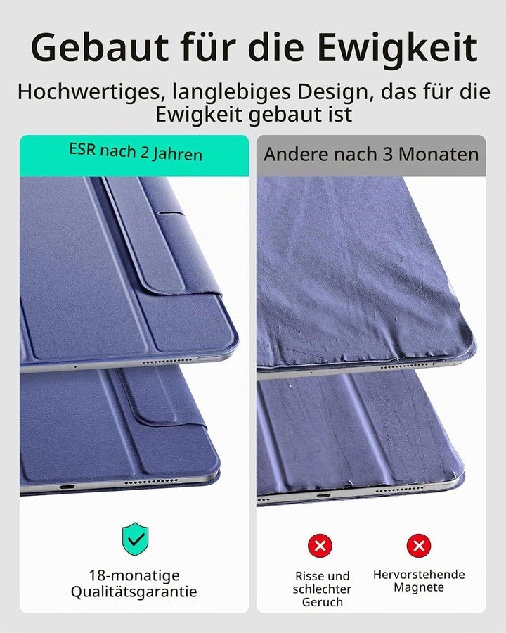 ESR für iPad Pro 13 Zoll Hülle M5/M4 (2025/2024), magnetische Befestigung, dünne Trifold Ständerhüll
