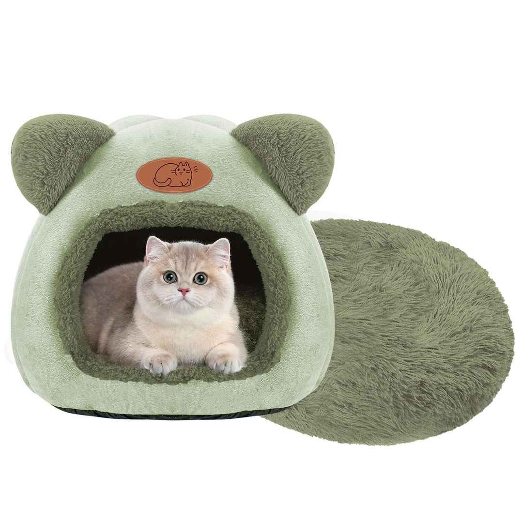 Waschbares Katzenhaus Indoor Katzen Katzenhöhle Mit Anti-Rutsch Boden undAbnehmbarem Matte,ür Katzen