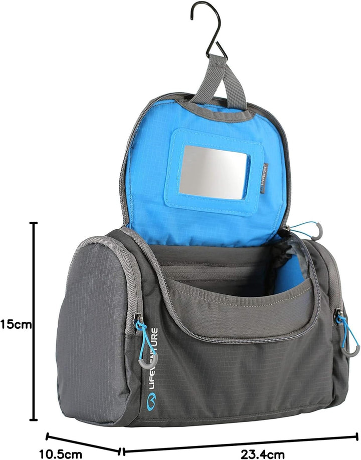 Lifeventure Wash Bag Holdall for Men & Women Water-Resistant Travel Hanging Wash Bag with Mirror and