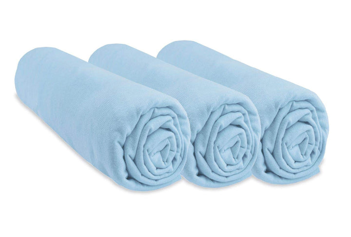 3 Spannbetttücher Baumwolle für Babybett 50 x 100 – 6 Farben Erhältlich Gelb, Himmelblau 50 x 100 cm