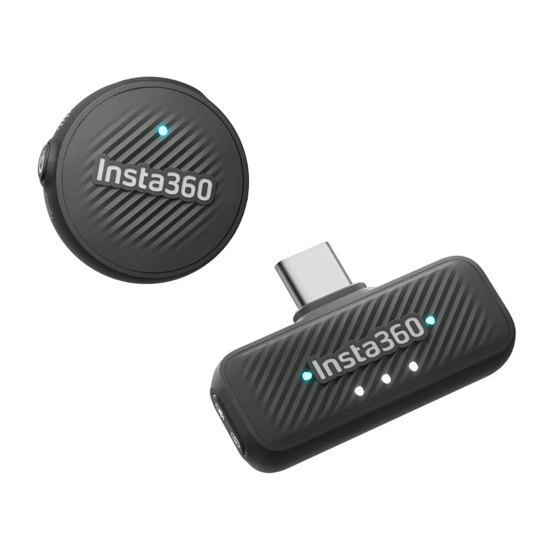 Insta360 Air-Mikrofon, Sender + Empfänger, kompakt, hochwertiges Audio, Rauschunterdrückung, entwick