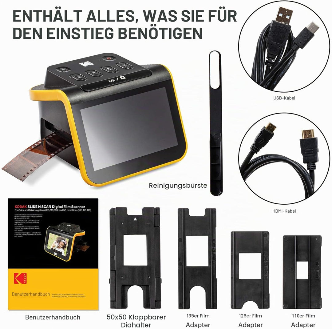 KODAK Slide N SCAN Film und Slide Scanner mit 5 Zoll LCD-Bildschirm, Schwarz