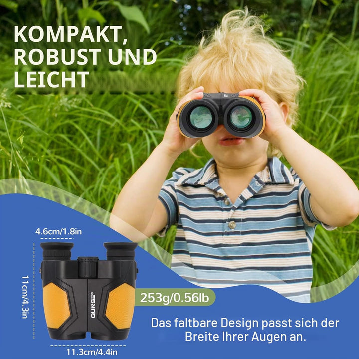QUNSE 12x25 Kompakt Fernglas Kinder Erwachsene Ferngläser Klein mit Nachtsicht Schwachem Faltbares E