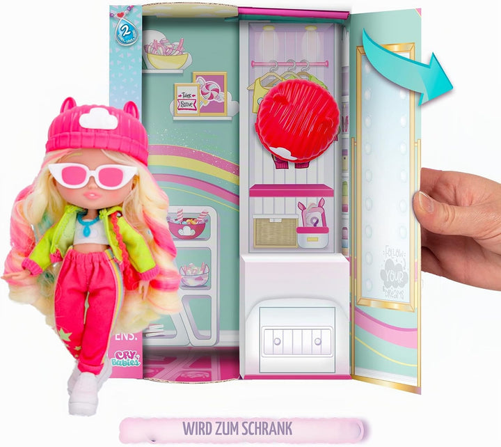 BFF by Cry Babies S2 Hannah Modepuppe mit Langen Haaren, Stoffkleidung und 10 Accessoires – Spielzeu