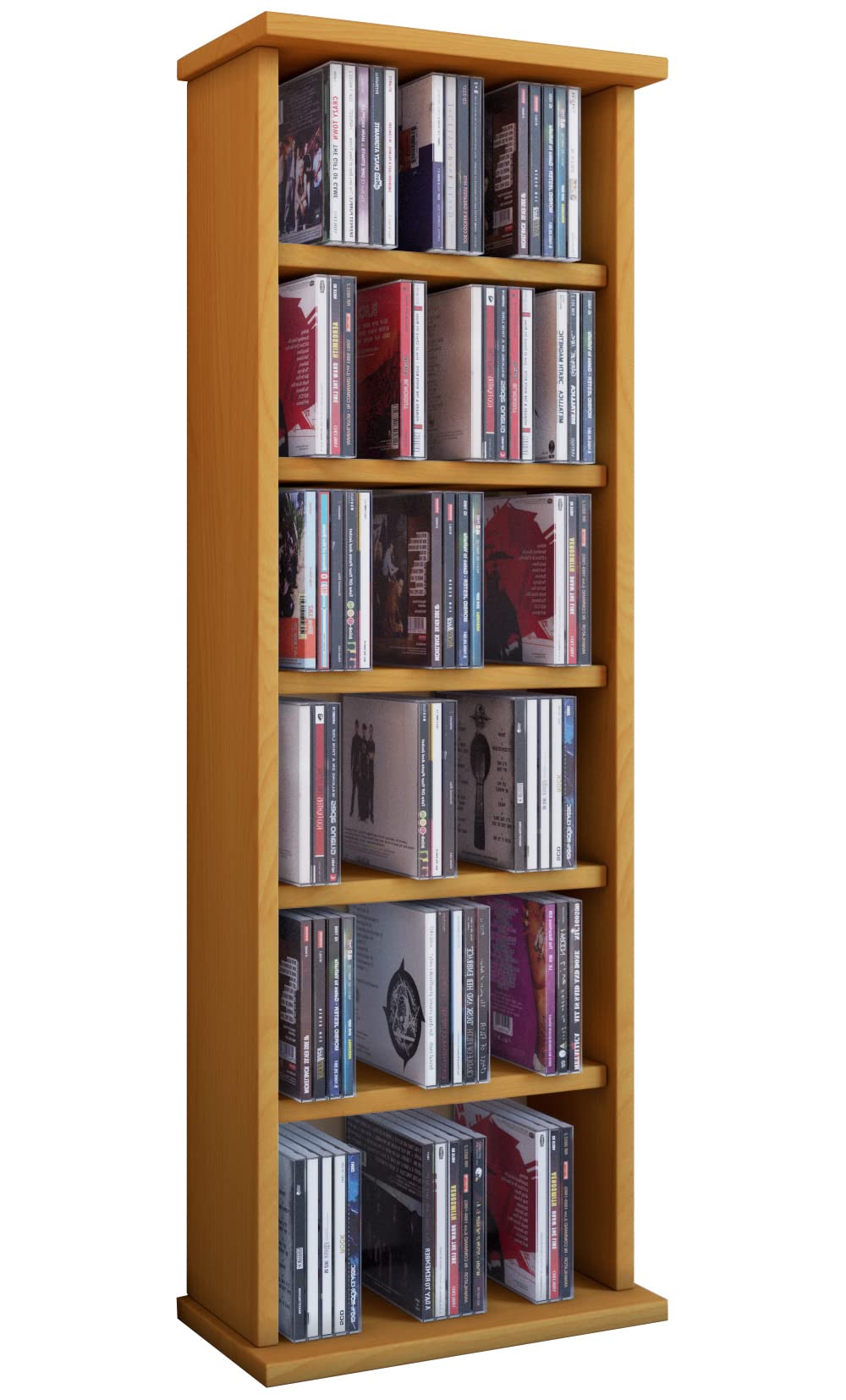 VCM 25243 Regal DVD CD Rack Medienregal Medienschrank Aufbewahrung Holzregal Standregal Möbel Schran