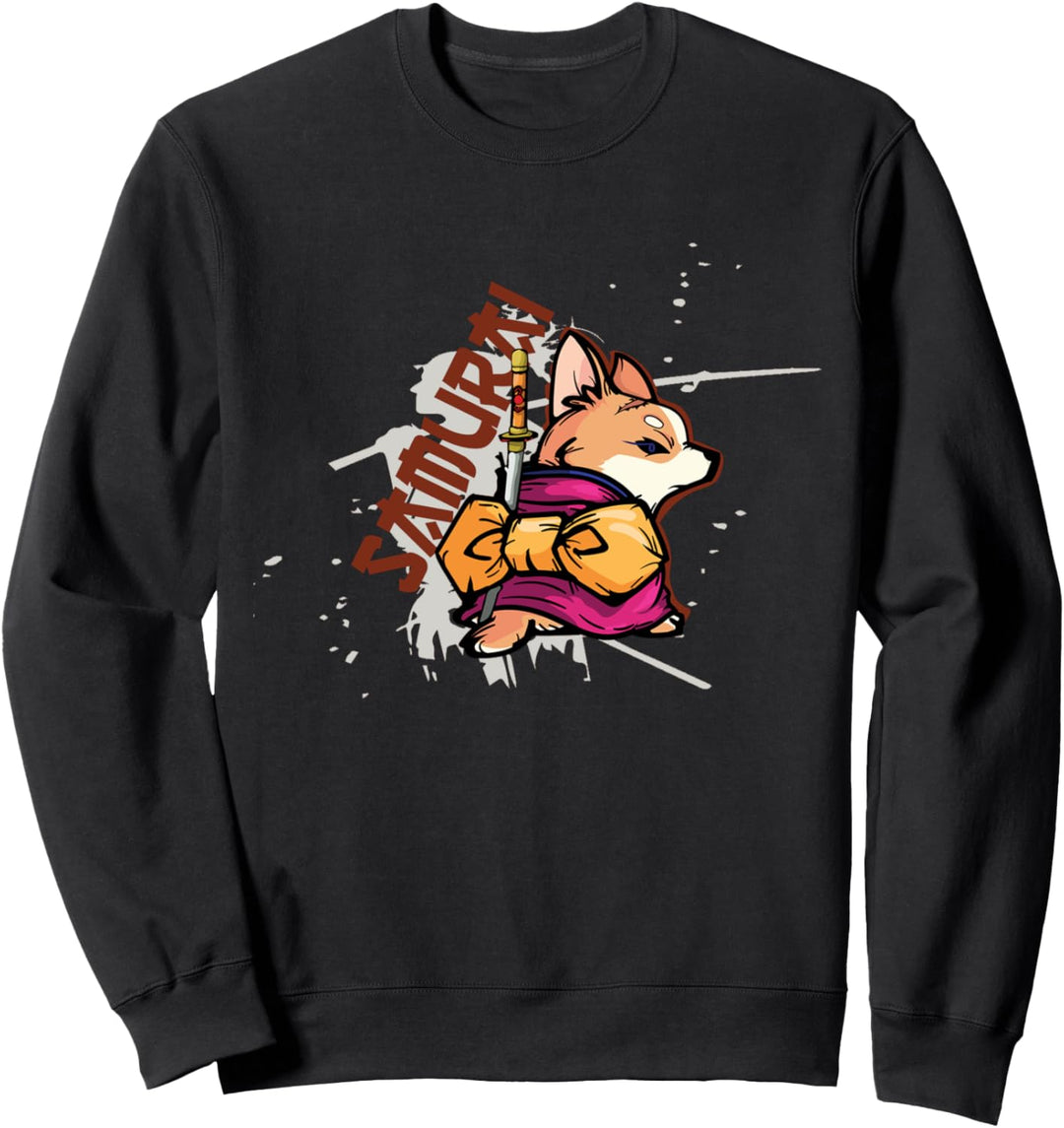 Samurai Hund Japanischer Samurai Corgi Sweatshirt