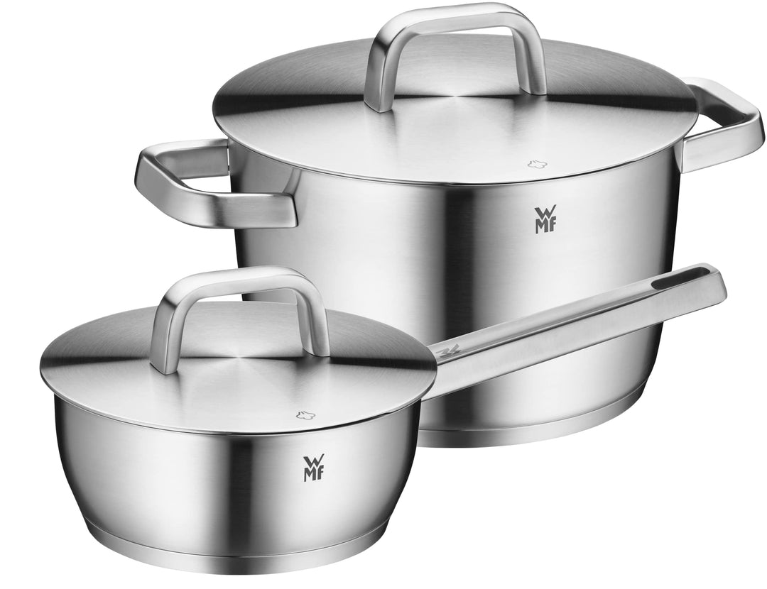 WMF Iconic Topfset Induktion 2-teilig, Kochtopf Set mit Metalldeckel, Cromargan Edelstahl poliert, I