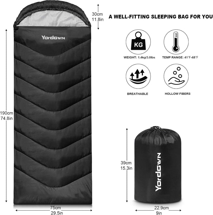 Schlafsack Outdoor Camping für Erwachsene Kinder, Schlafsäcke Sommer Winter 3-4 Jahreszeiten, Decken
