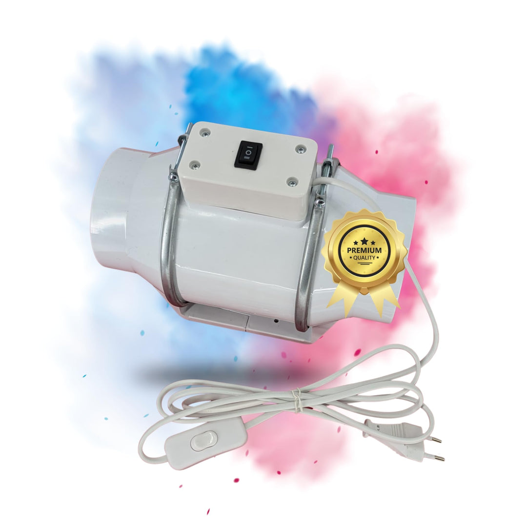 TronicXL Turboventilator Axial Rohrventilator regelbar mit Ein Ausschalter und Kabel 100mm leise Roh