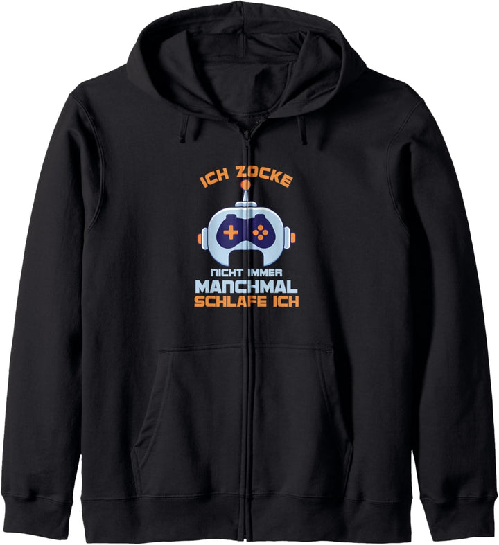 Zocken Schlafen Gamer Zocker Computerfan Konsole Geschenk Kapuzenjacke