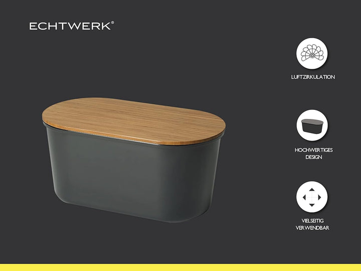 ECHTWERK Brotkasten “FRESH“, Brotbox, Brotaufbewahrung, Platzsparende Aufbewahrungsbox, Brotkorb mit