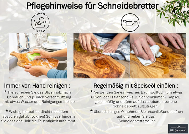 Olivenholz Schneidebrett 36 cm im Naturschnitt, Servierbrett Steakbrett Antipastibrett Vesperbrett B