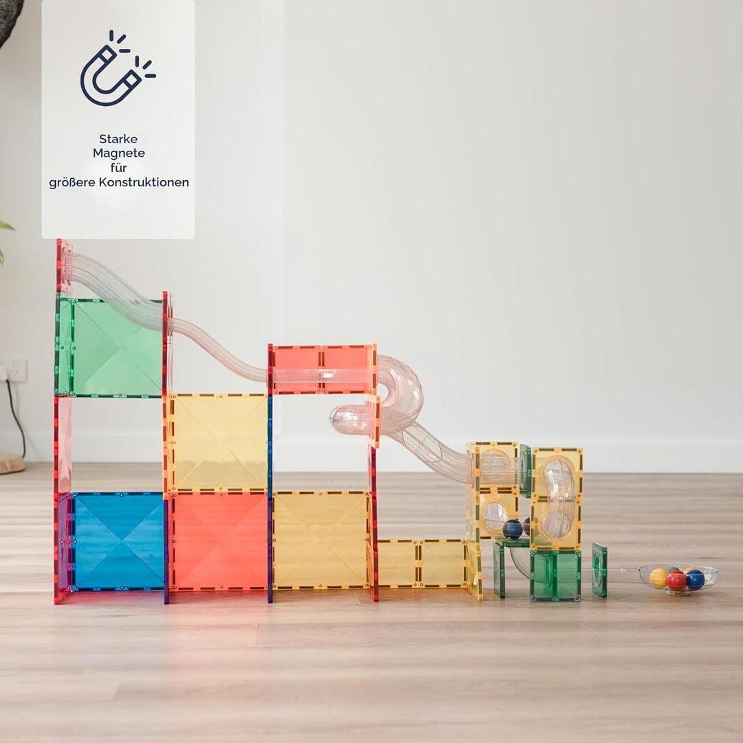 CONNETIX Magnetische Fliesen Regenbogen Ball Run Packen, 66 Stück