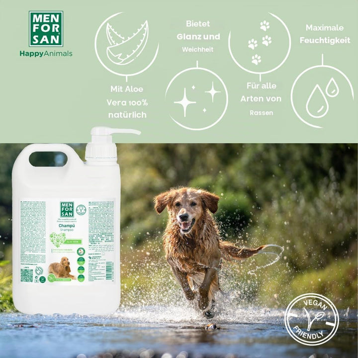 Menforsan Aloe Vera Hundeshampoo - 5 Liter Aloe Vera 5000 ml, Aloe Vera 5000 ml