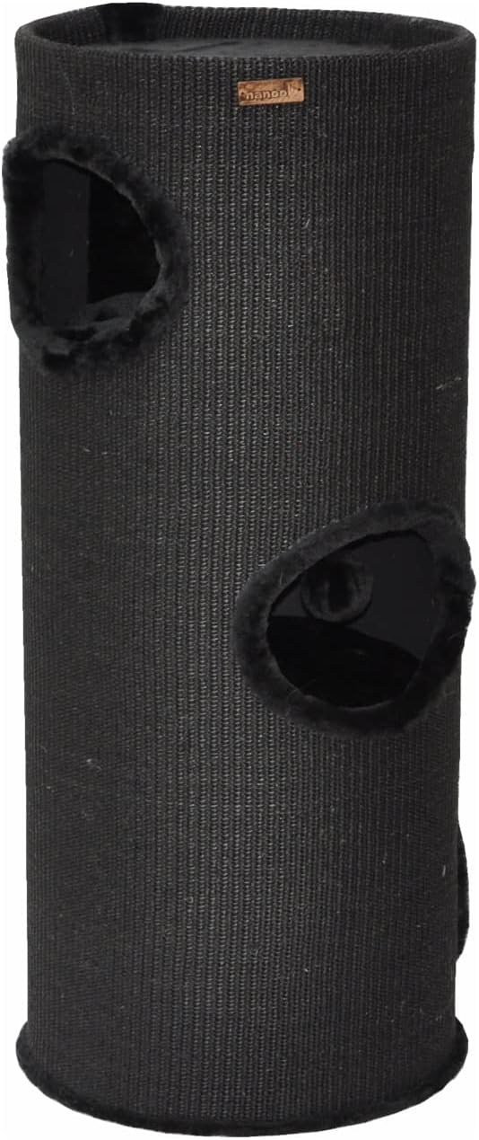 nanook Kratztonne Kratzbaum Oskar - Spieltonne für Katzen XXL mit 3 Höhlen und Spielball - Höhe 100