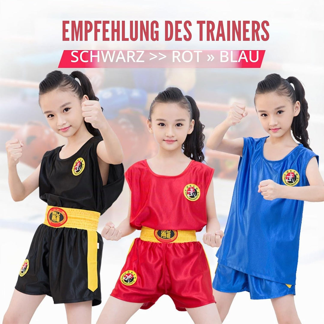Ärmelloses Kinder Kampfsport Uniform Set,Boxset für Erwachsene, Atmungsaktive Sparring Performance T