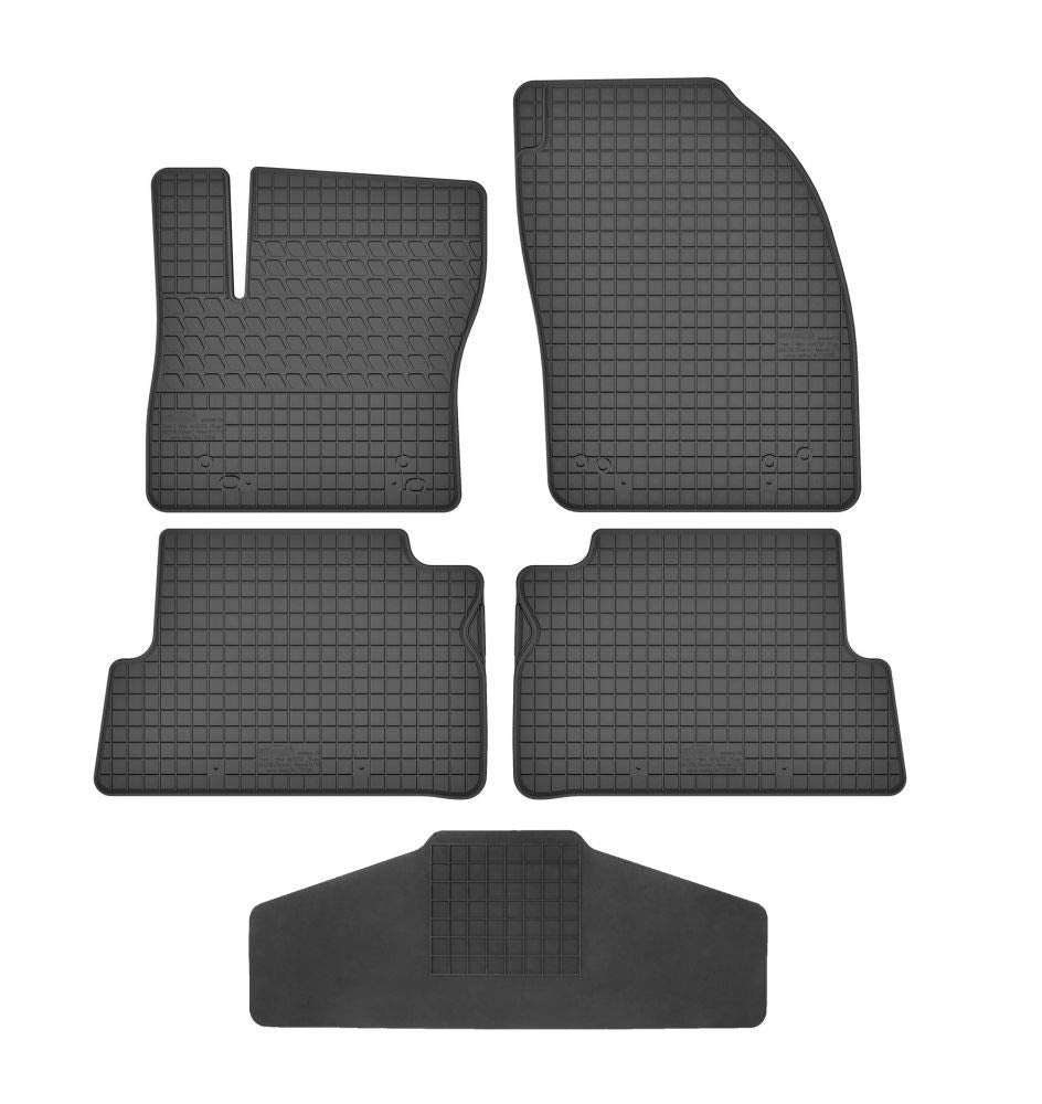 Fussmatten Vorne, Hinten + Tunnel Matte 5er Set für Ford C-MAX/Grand C-MAX ab 2010 Gummi Gummimatten