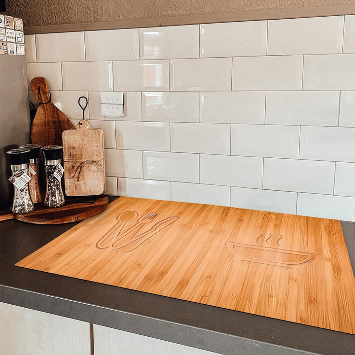 KitchenYeah© Herdabdeckplatte Einteilig Kochfeld Abdeckung Ceranfeld Abdeckplatte Induktionskochfeld