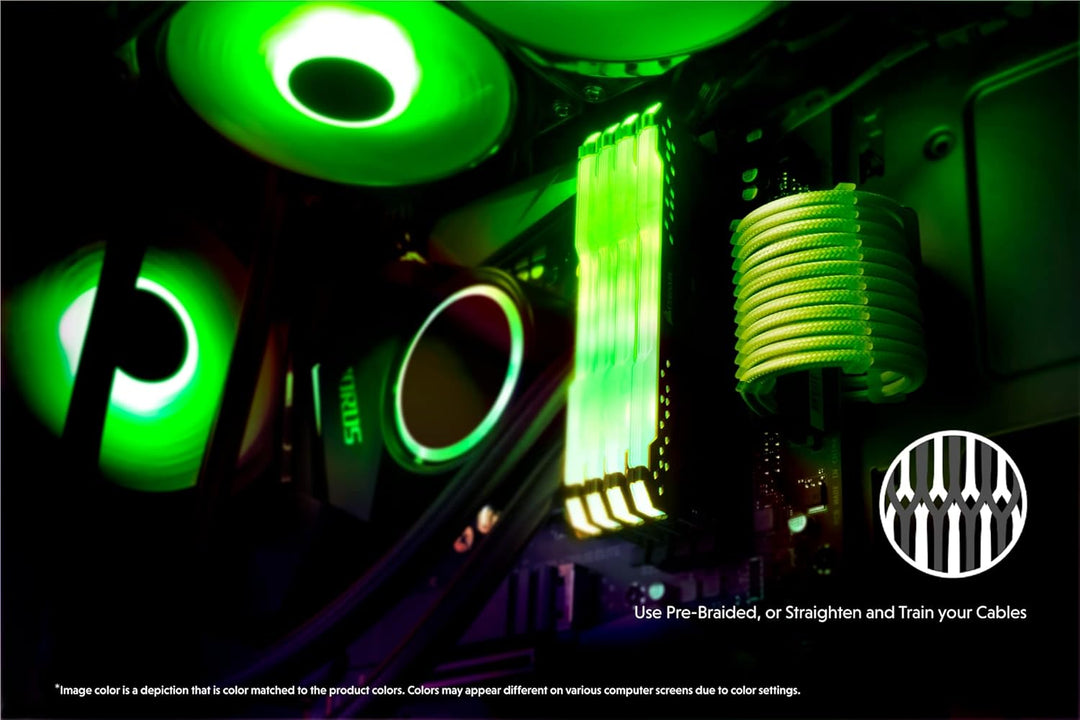 LINKUP - AVA 50cm PSU Kabelverlängerung Ummantelt GPU Nach Mass PC Stromversorgung mit Kamm-Kit┃1x 2