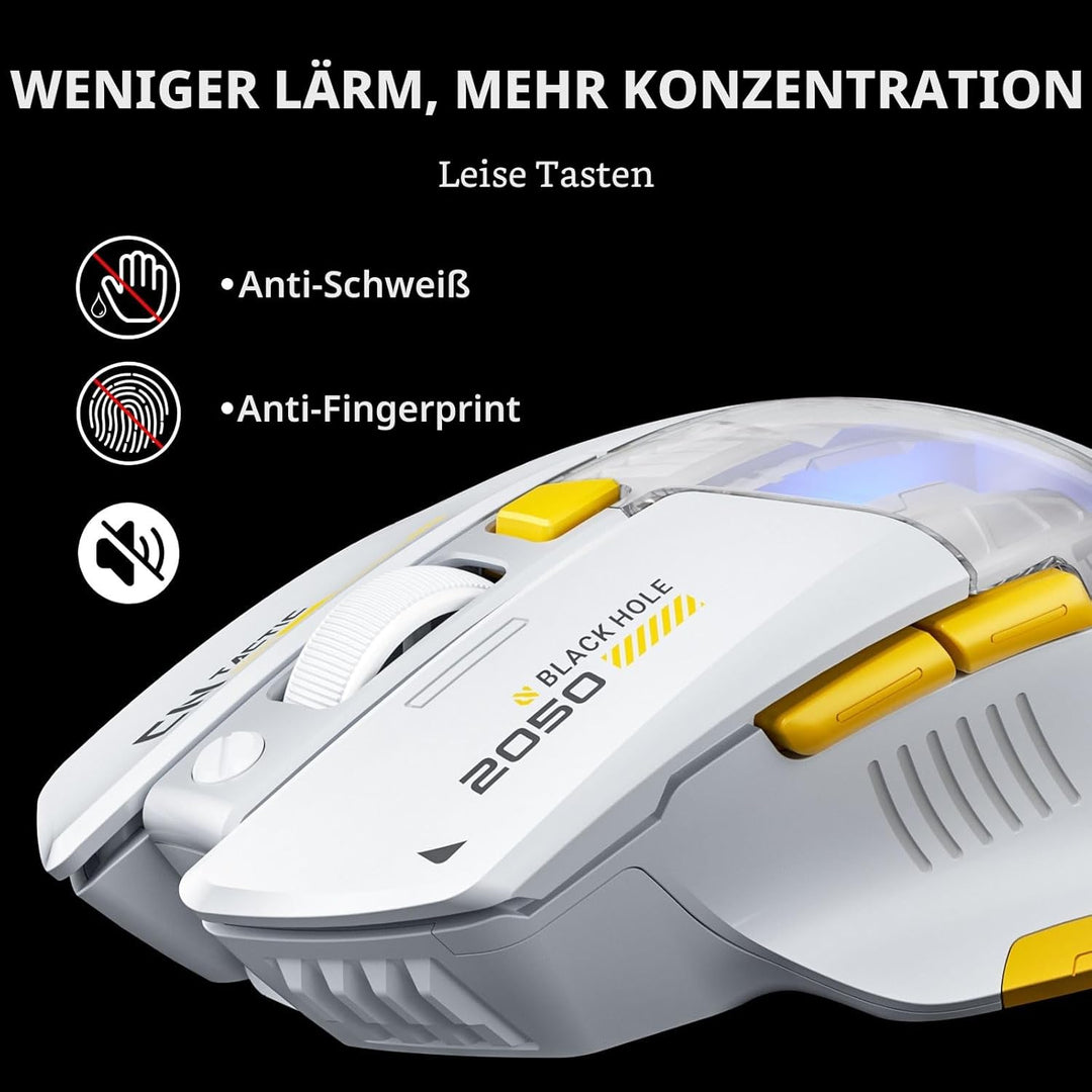 INPHIC A9 Explorer Bluetooth-Maus, Dual-Mode Bluetooth 5.0/2.4G, 2400 DPI, sichtbare Batterieanzeige