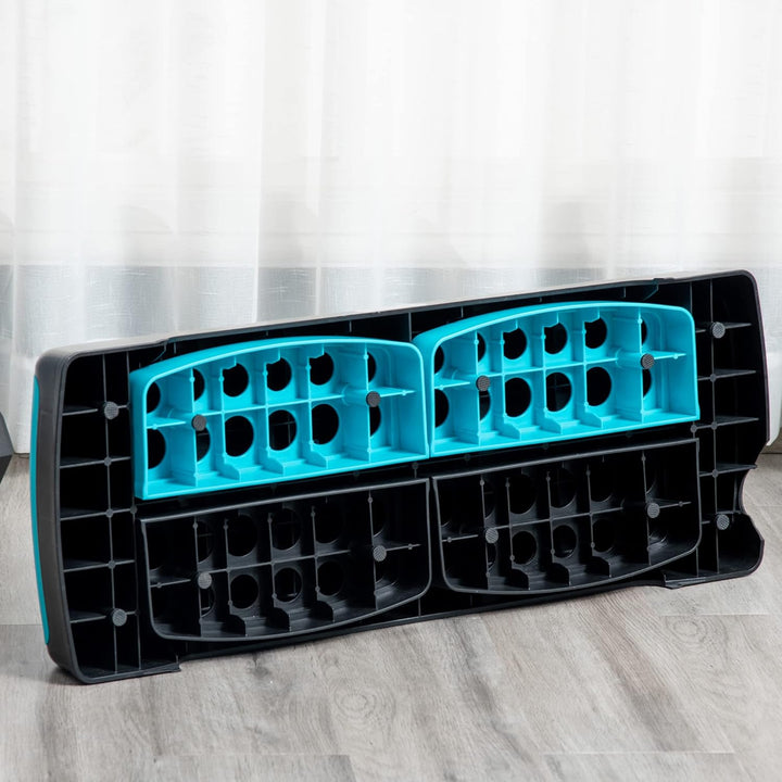 HOMCOM Aerobic-Stepper Steppbrett höhenverstellbar Fitness Heimtrainer mit 3 Stufen (10/15/20 cm) In