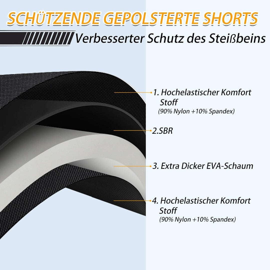 Cienfy 3D hüftschutz Eva protektorenhose gepolsterter Shorts impakthose steissbeinpad für Skifahren