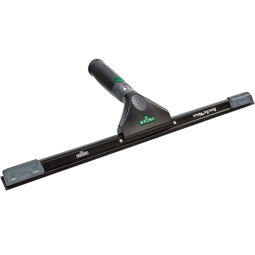 UNGER ErgoTec Ninja Fensterwischer 40° (Breite 35 cm, ergonomischer Griff, mit Soft-Gummi, Zwei Gumm