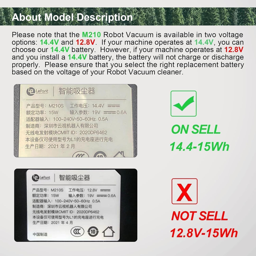 Batterie 2600mAh für Lefant M210 M210P M213 | 14.4V Lithium-Ionen Vacuum Batterie passend für Lefant