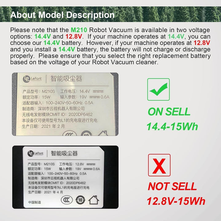 Batterie 2600mAh für Lefant M210 M210P M213 | 14.4V Lithium-Ionen Vacuum Batterie passend für Lefant