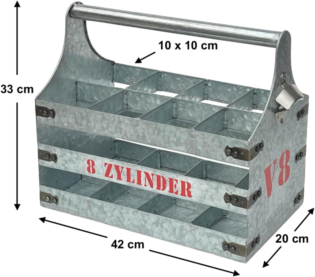 DanDiBo Weinträger Metall mit Öffner Flaschenträger 8 Zylinder V8 96404 Flaschenöffner Flaschenkorb
